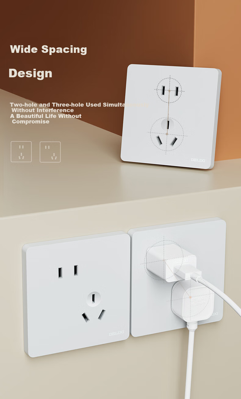 DELIXI CD821 Double Switch Single Control, 86-Type Fluorescent Indicator Large Panel, One-Key Dual Control, Ceramic White, Living Room 7