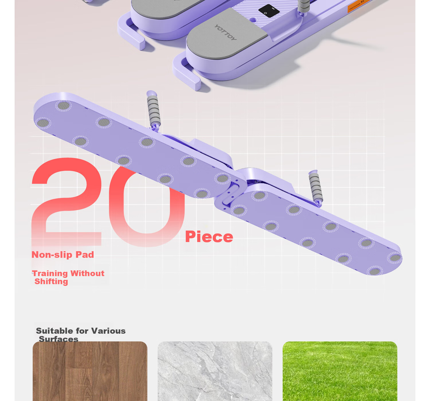 Yottoy Detachable Abdominal Board Automatic Rebound Ab Wheel Roller Professional Silent Abs Trainer for Weight Loss and Belly Slimming 18