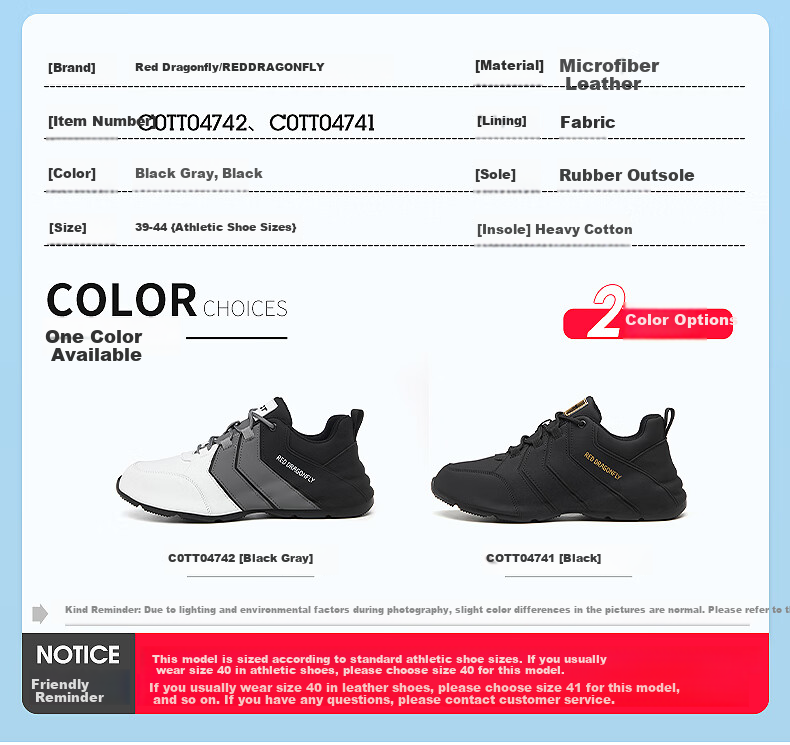 RED DRAGONFLY Men's Leather Sole Sports Casual Shoes Men's Dad Shoes Height Increasing C0TT04741 4