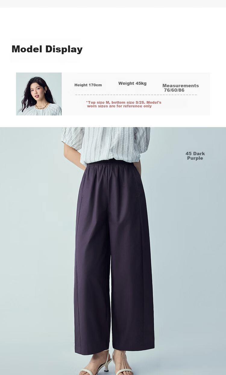 Giordano Women's 2026 Summer Pure Cotton High-Waist Casual Elastic Waist Carrot Fit Cropped Pants 05426309 12