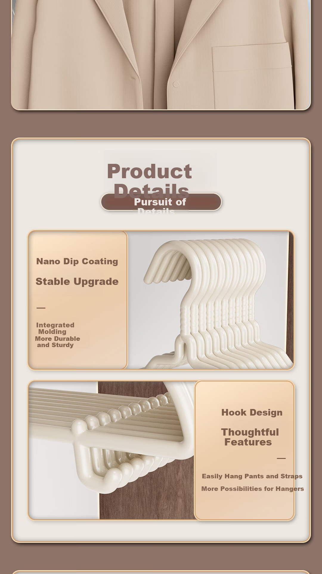 BAGKKO Wide Shoulder Non-Slip No-Trace Clothes Hangers Thickened Drying Rack Home Use 20-Pack 7