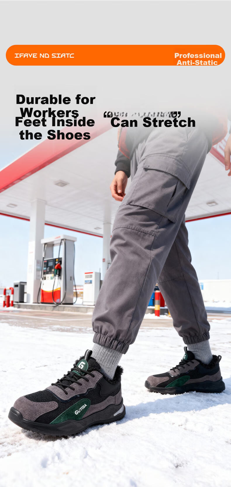 Jingtu Anti-Static Safety Work Shoes Unisex Steel Toe Anti-Smash Puncture-Resistant Ultra-Light Model 2095SA Size 41 11