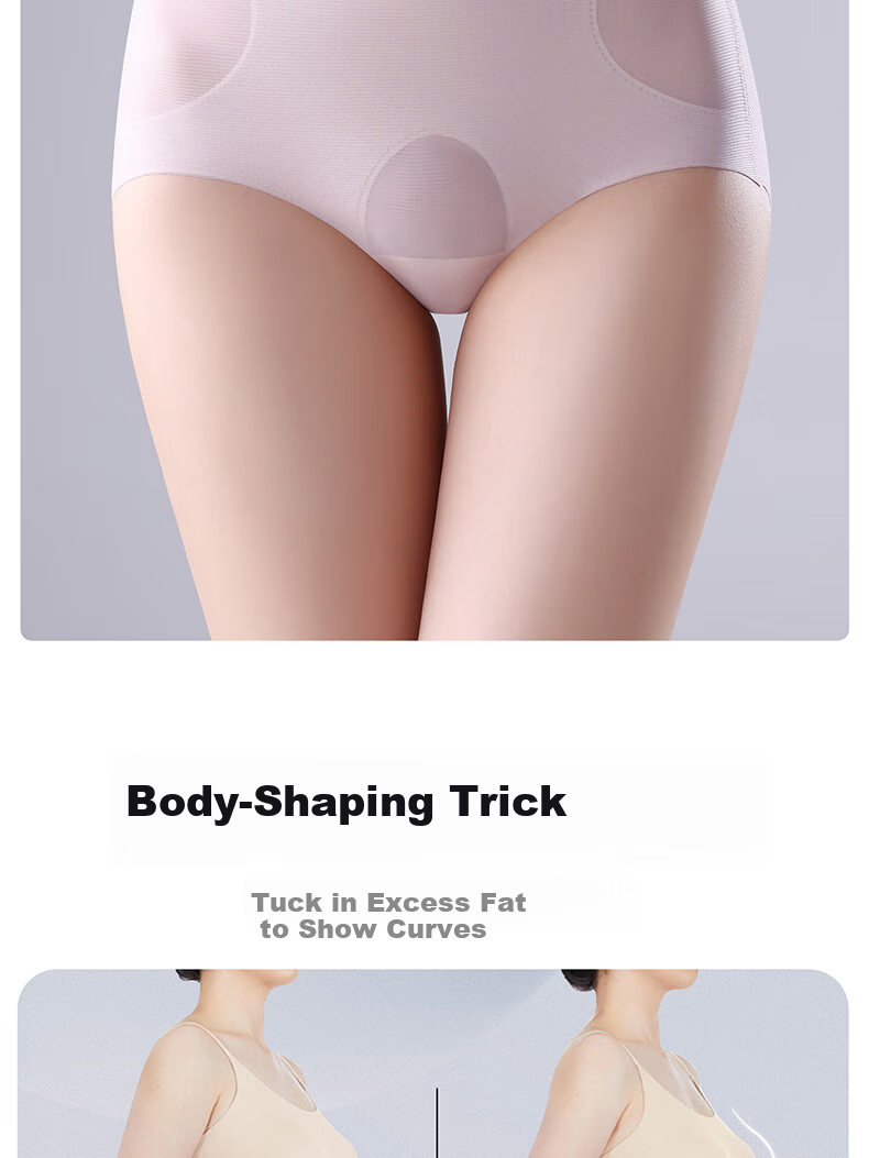 FENYE Postpartum High-Waist Compression Shaping Panties Butt-Lifting Tummy Control Seamless Shorts Pink+Apricot L 3