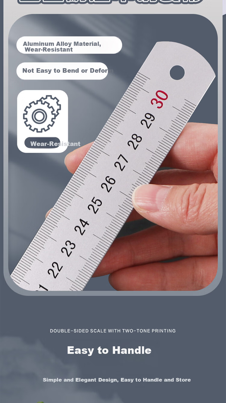M&G 30cm Aluminum Alloy Ruler Measuring Drawing Scale Double-Sided Scale Office Supplies School Stationery ARL96027 Exam Recommended 3