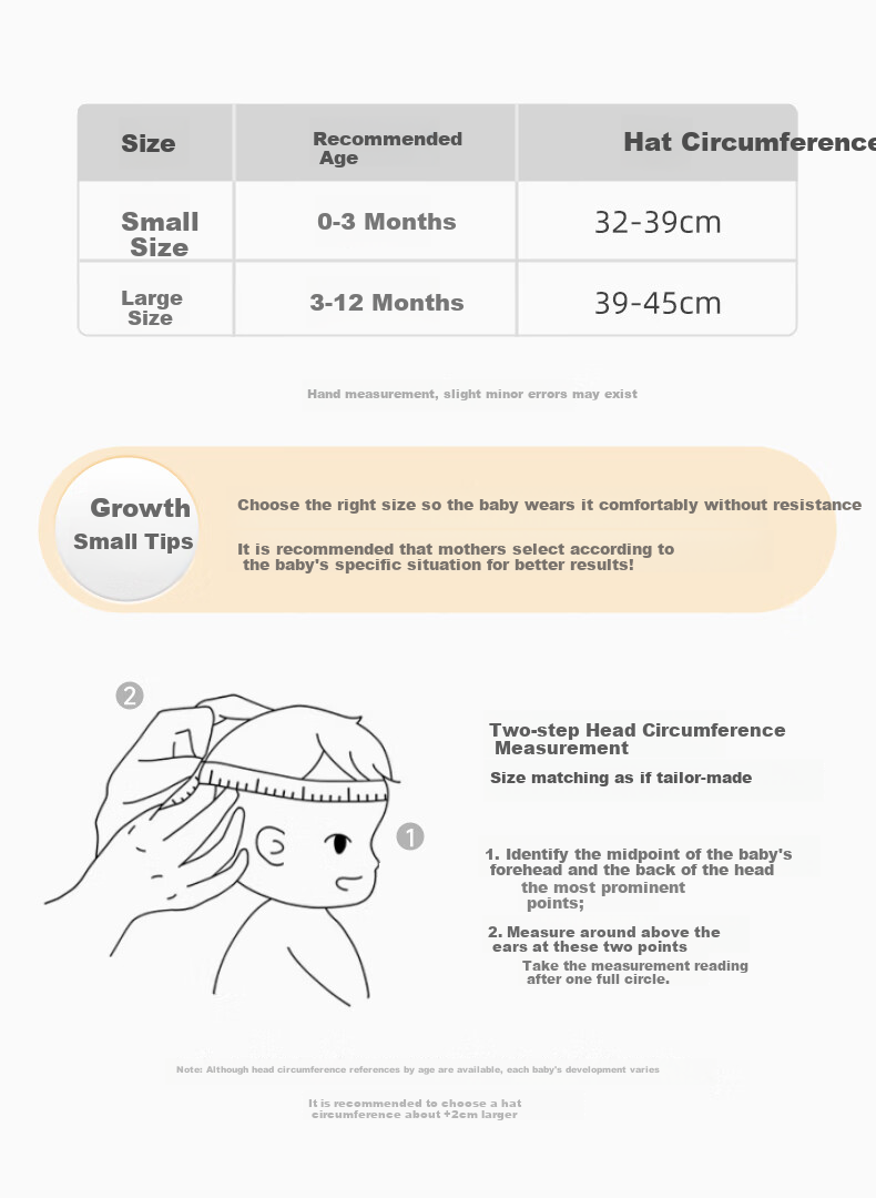 Beitaisi Baby Hat, Spring And Autumn Season, German Velvet Cap, Newborn Infant, for Boys And Girls, 0-6 Months, Newborn, Boneless Cap for Fontanelle Protectio 22