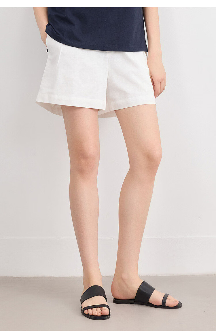Demana [With Linen Cotton] Summer Simple Commuter Loose Shorts Slim Fit Versatile Women's Casual Pants 16