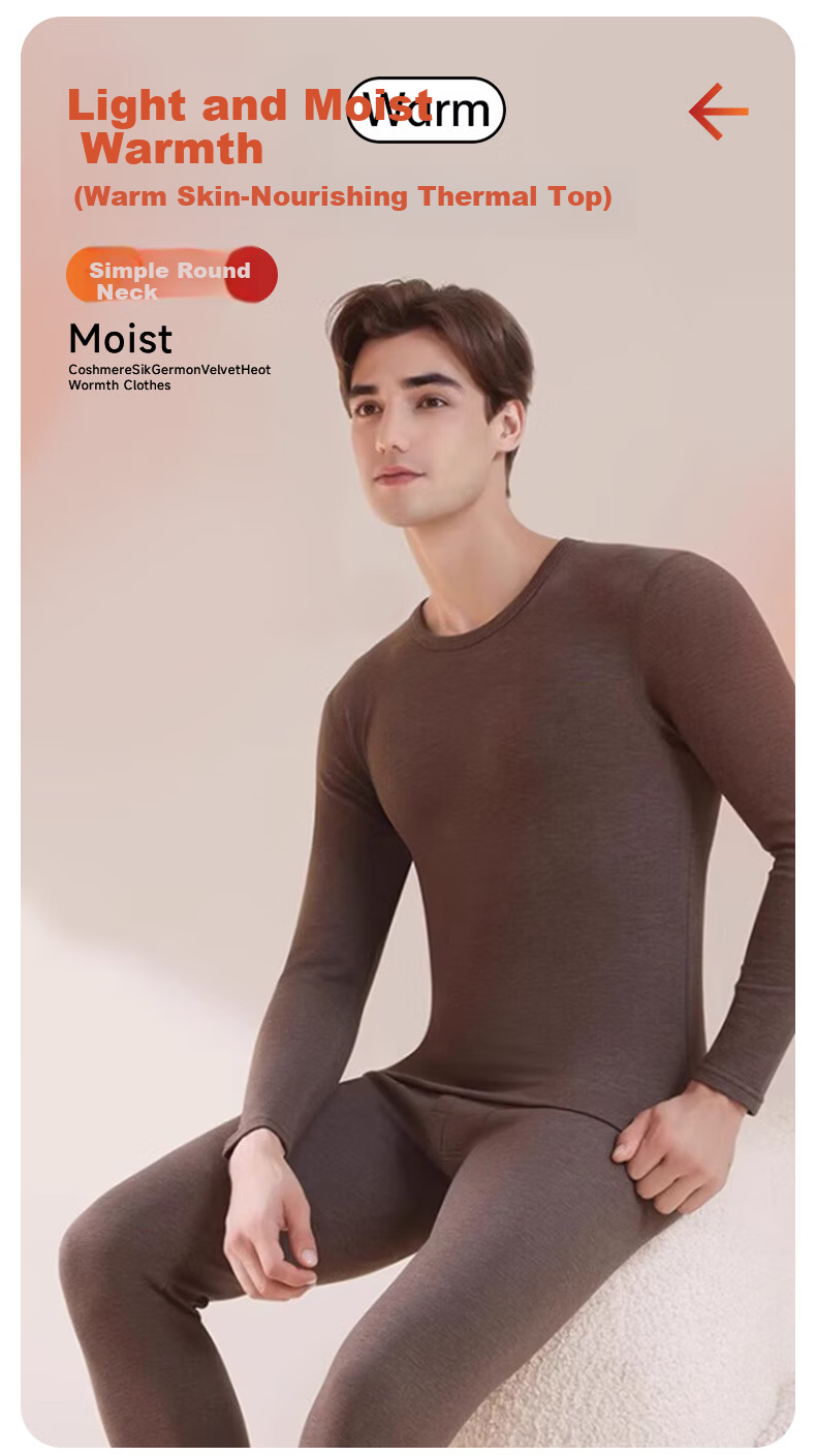 LangSha Men's Autumn Shirt 25 Fall/Winter New Wool Silk 10A Antibacterial Crew Neck Thermal Base Layer Shirt 2