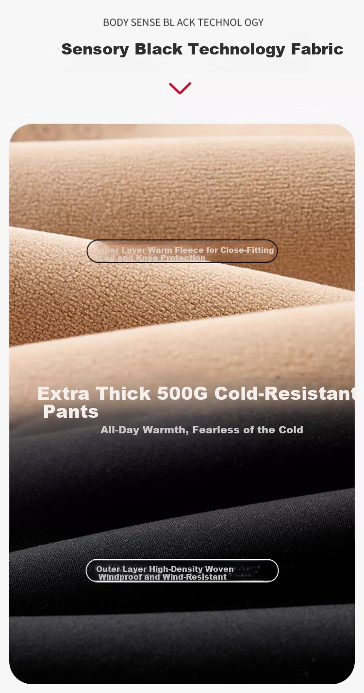 Langsha Men's Sharkskin Pants Autumn Winter Thickened Fleece Warm Antibacterial Plus Size Slim Fit High Waist Motorcycle Base Layer Pants 4