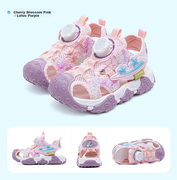 Babu Bean Girls' Summer Versatile Princess Closed-Toe Sandals Kids Candy Purple/Beige Size 29 105552025 8