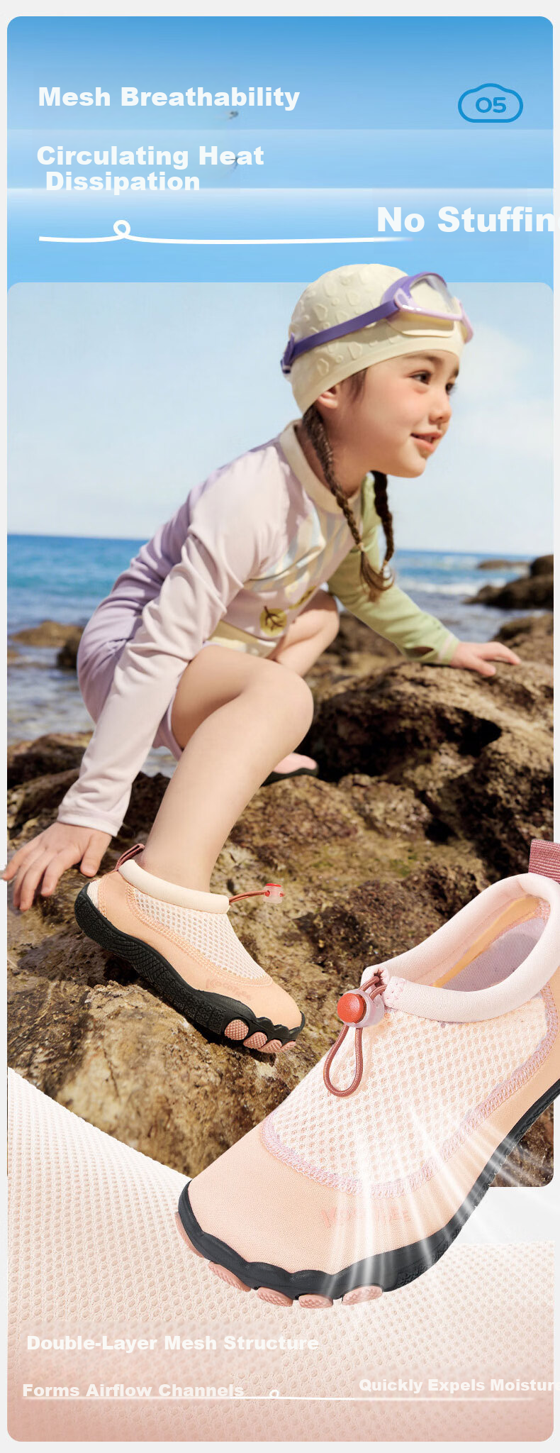Kocotree KK Tree Kids Water Shoes Non-Slip Cut-Resistant Baby Beach and Water Play Shoes Dual-Use for Land and Water 11