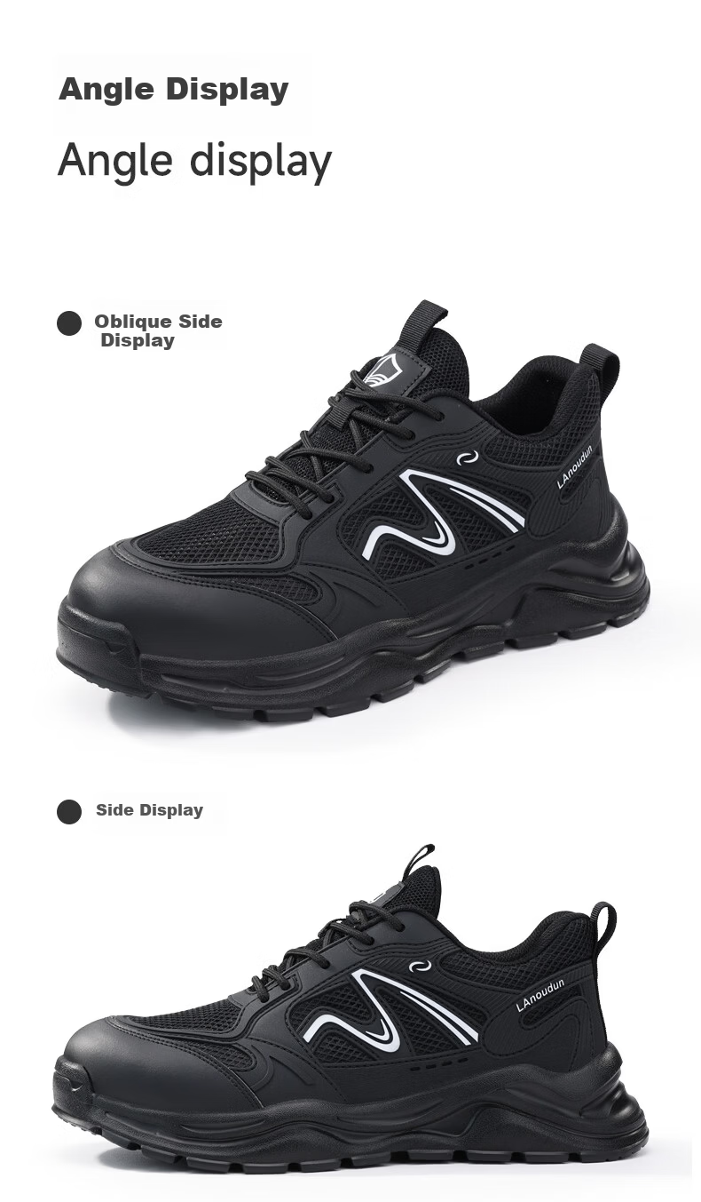 BlueOwl Shield Men's Summer Breathable Lightweight Anti-Smash Steel Toe Anti-Puncture Soft Sole Safety Work Construction Shoes D271 Size 38 17