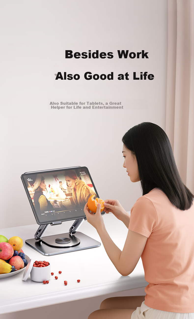 Weilaixi FZ3 Laptop Stand, Black Color, Tablet Cooler, 360° Rotating Infinite Height Adjustment Suspended Vertical Stand, for Apple Mac Lenovo Legion Portable Display Riser Desk 7