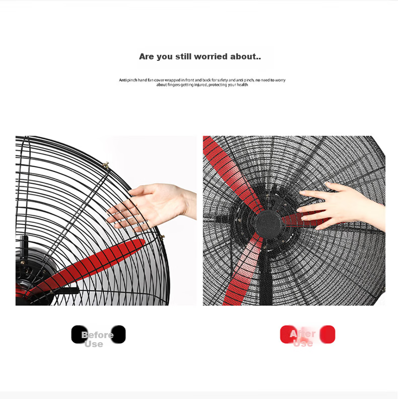 Gusen Zhe Fan Guard Finger Protection Household Commercial Powerful Large Fan Bull Horn Fan Safety Protective Mesh Cover Floor Fan Washable for 50-55CM Fans 2