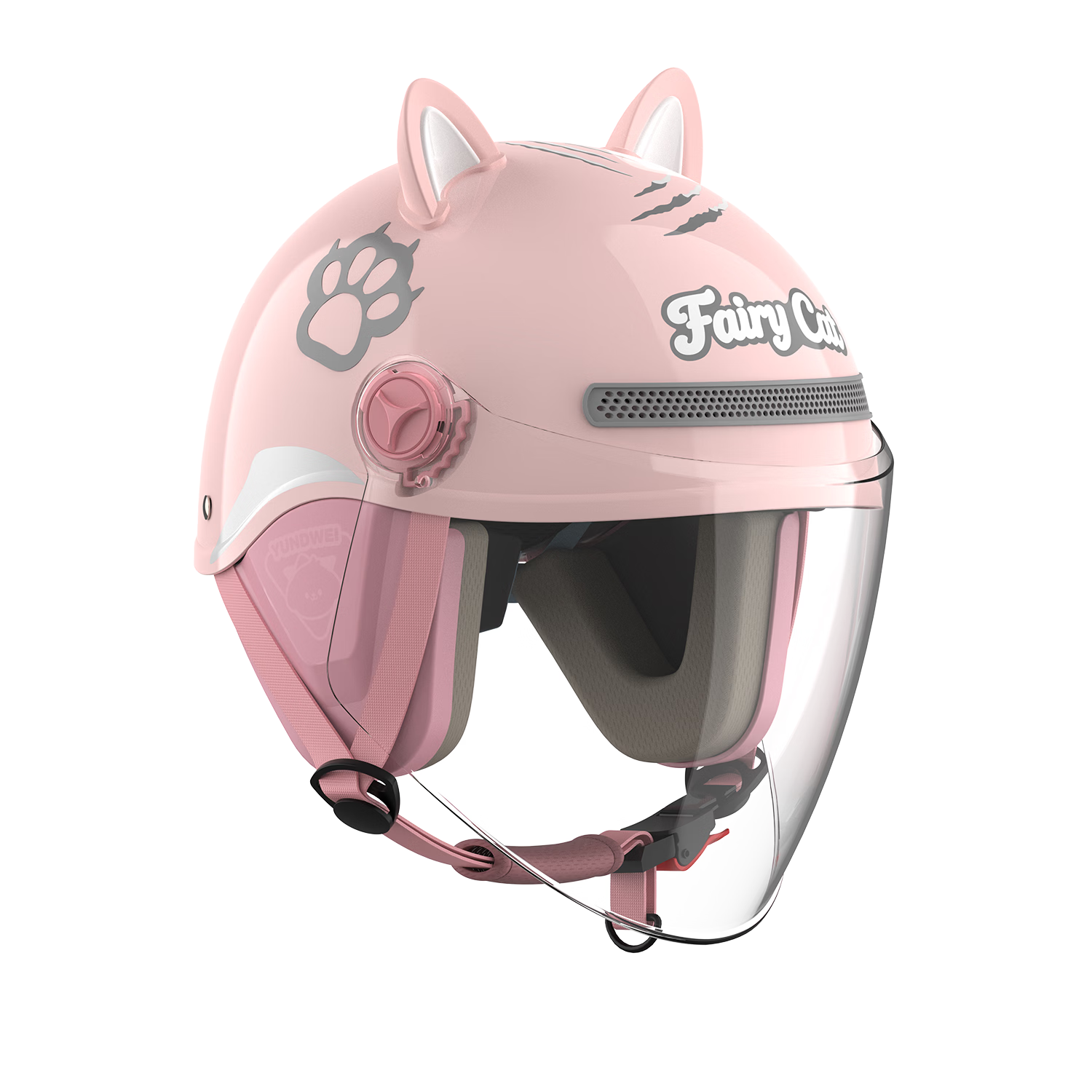 Yundianwei Kids Helmet 3C Certified New National Standard Electric Vehicle Cartoon Cute Tail Light Motorcycle Electric Bike Cute Baby Safety Helmet Boys Girls Half Helmet Four Seasons Garfield Pink Ca