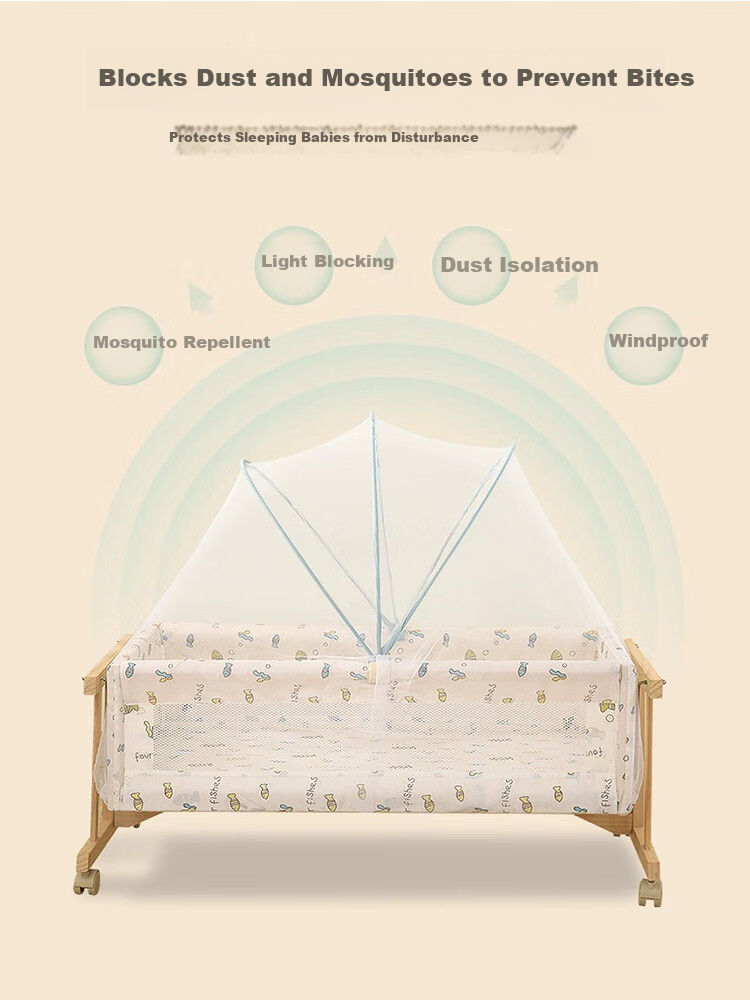 9i9 Baby Crib Mosquito Net Cover Cradle Bed Mosquito Net Full Coverage No Installation Foldable Universal A67 3