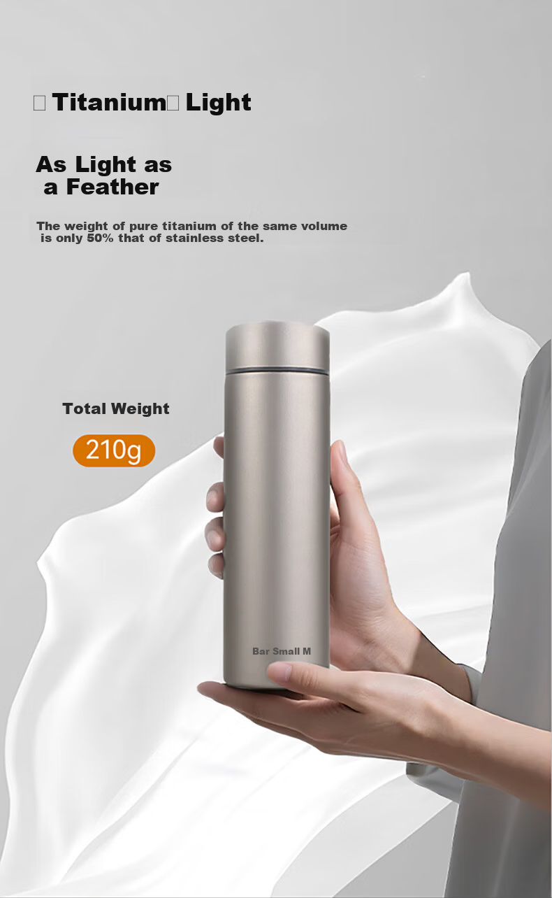 Bear Titanium Insulated Cup Pure Titanium Inner and Outer Thermal Flask Portable Outdoor Water Bottle for Men and Women Gift 200ml 5