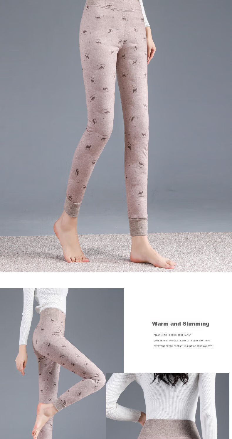 LangSha Women's Inner Lined Down Pants Winter Fleece Thickened Warm High Waist Plus Size Slim Lightweight Northeast Cotton Pants 13