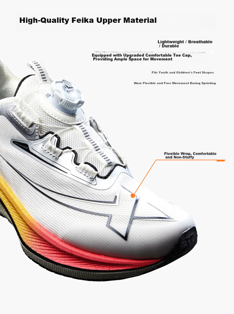 XTEP Kids Boys 2000 Kilometers 2nd Generation Upgraded Marathon Running Shoes Sail White/Silver Size 38 8