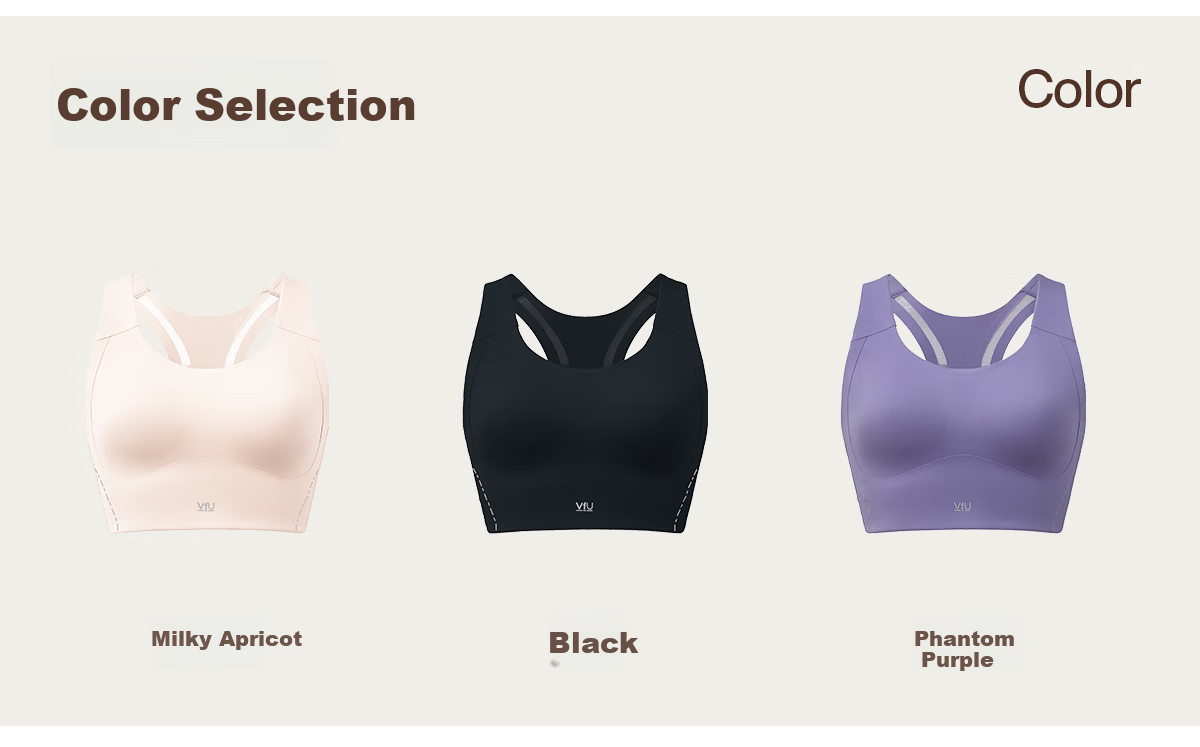 VFU Stick-On Cup High-Strength Sports Bra Integrated Fit Quick-Dry Strong Support Running Fitness Milk Apricot L 13