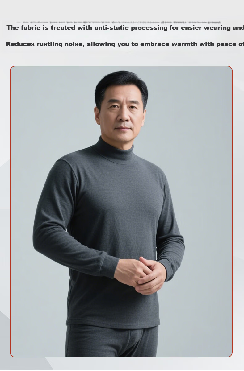 Hengyuanxiang Middle-Aged And Elderly [100% Pure Cotton Autumn Underwear Set] Women's Antibacterial Thermal Underwear Set, Thin Base Layer for Mom in Winter 10