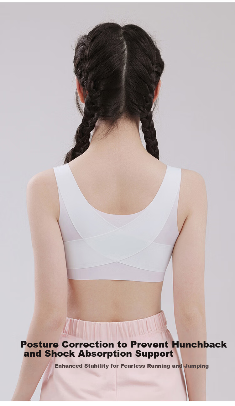 Tingmei [Class A] Developmental Girls' Seamless Invisible Sports Posture Correction Shockproof Teen Bra for Middle and High School Students 17