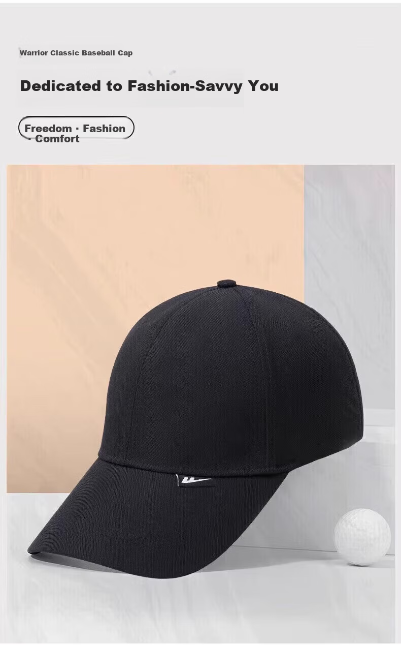 Warrior Men's Baseball Cap Large Size Four-Season Pure Cotton Sun Protection Duckbill Hat Unisex Face Slimming Casual Outdoor Sunshade Cap 4