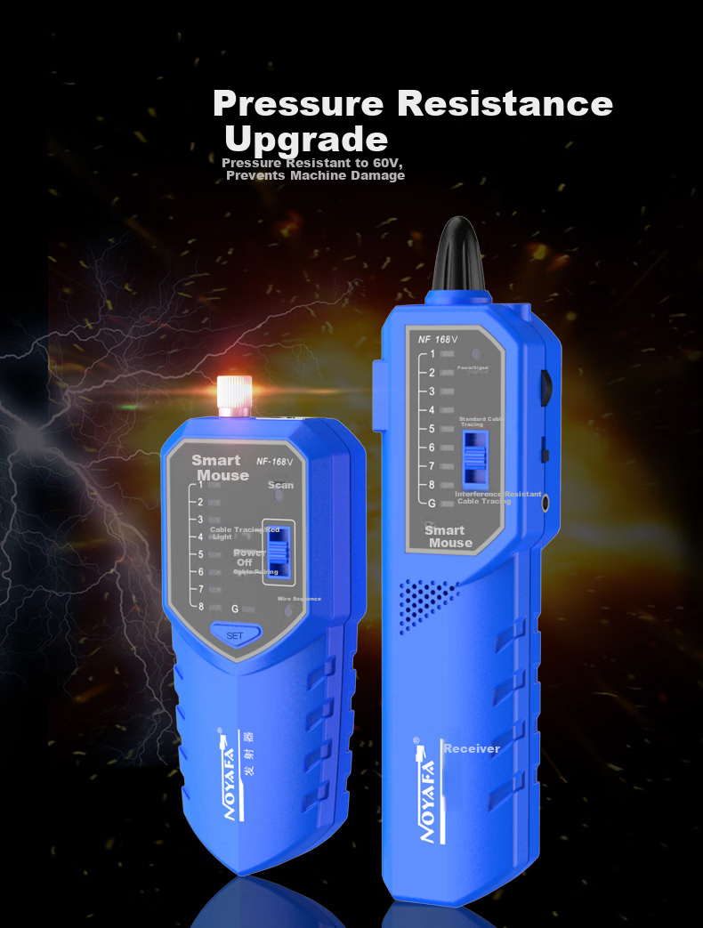 Jingmingshu NF-168V Cable Tester, Professional Multifunctional Network Cable Detector, Network Wire Tracer, Signal Continuity Tester 5