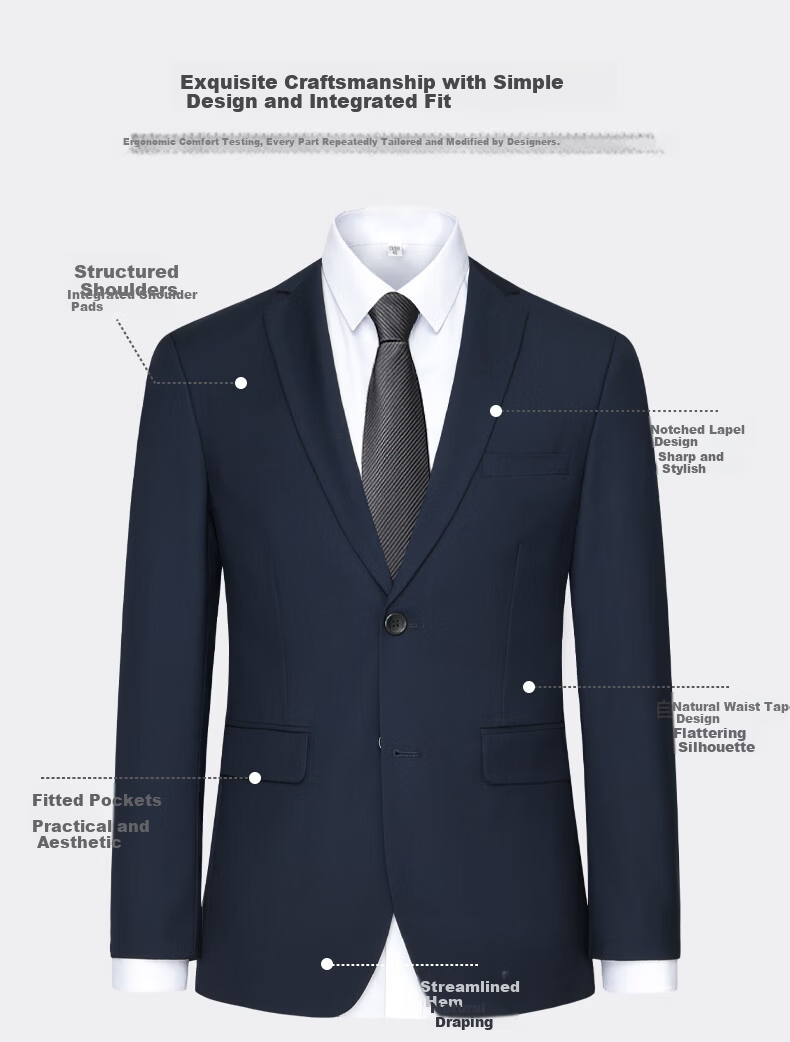 FIRS Anti-Wrinkle Non-Iron Men's Four-Season Business Casual Suit Jacket Professional Workwear Outerwear 3