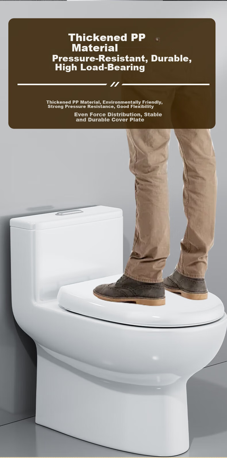 BSITN Slow-Closing Thickened U-Shaped Toilet Seat Cover Universal Old-Style Cushion Ring Accessory Quick-Release Home Use B1111 9