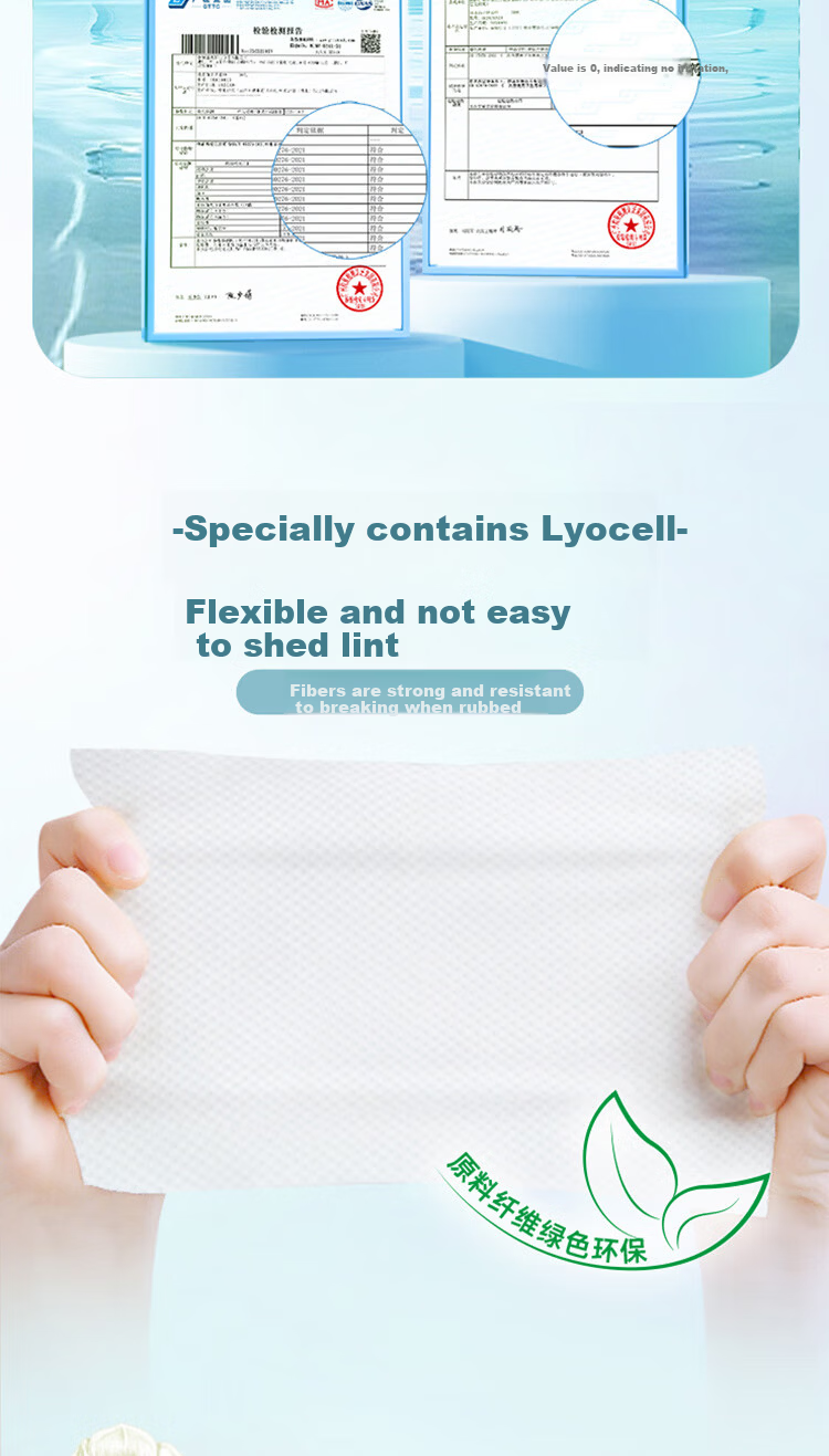 C&S White Tea Facial Wipes 180 Sheets Hanging Disposable Thickened Absorbent Face Towels Suitable for Baby Use 3