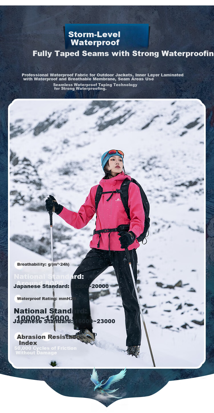 Toread Bluebird Women's Hard Shell Outdoor Windproof Waterproof Breathable Hiking Mountaineering Hooded Jacket Small Size 5