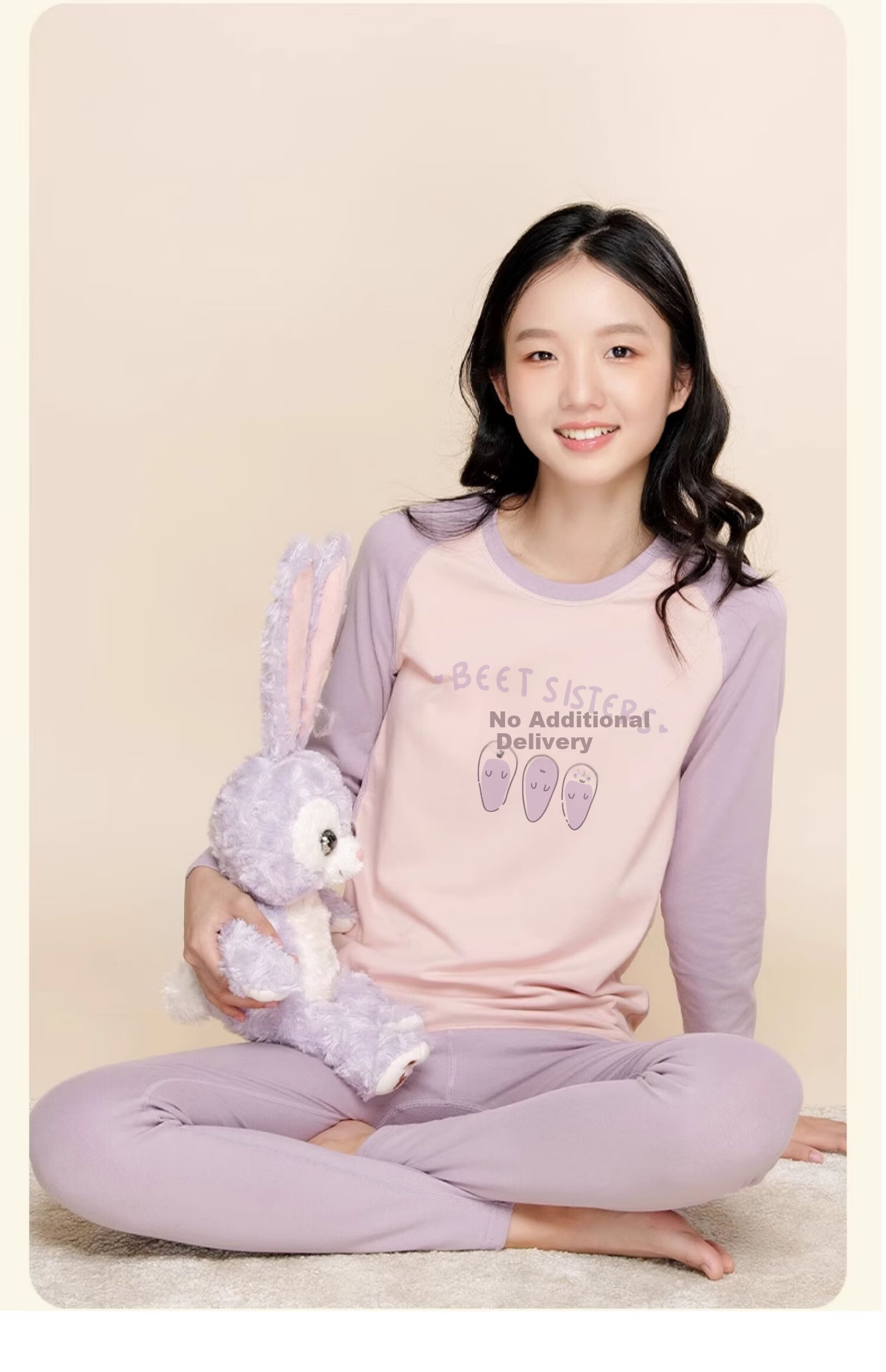 Dingguagua Girls' Pure Cotton Autumn Thermal Underwear Set for Middle and High School Students, Warm Cotton Knitwear for Teenagers 13