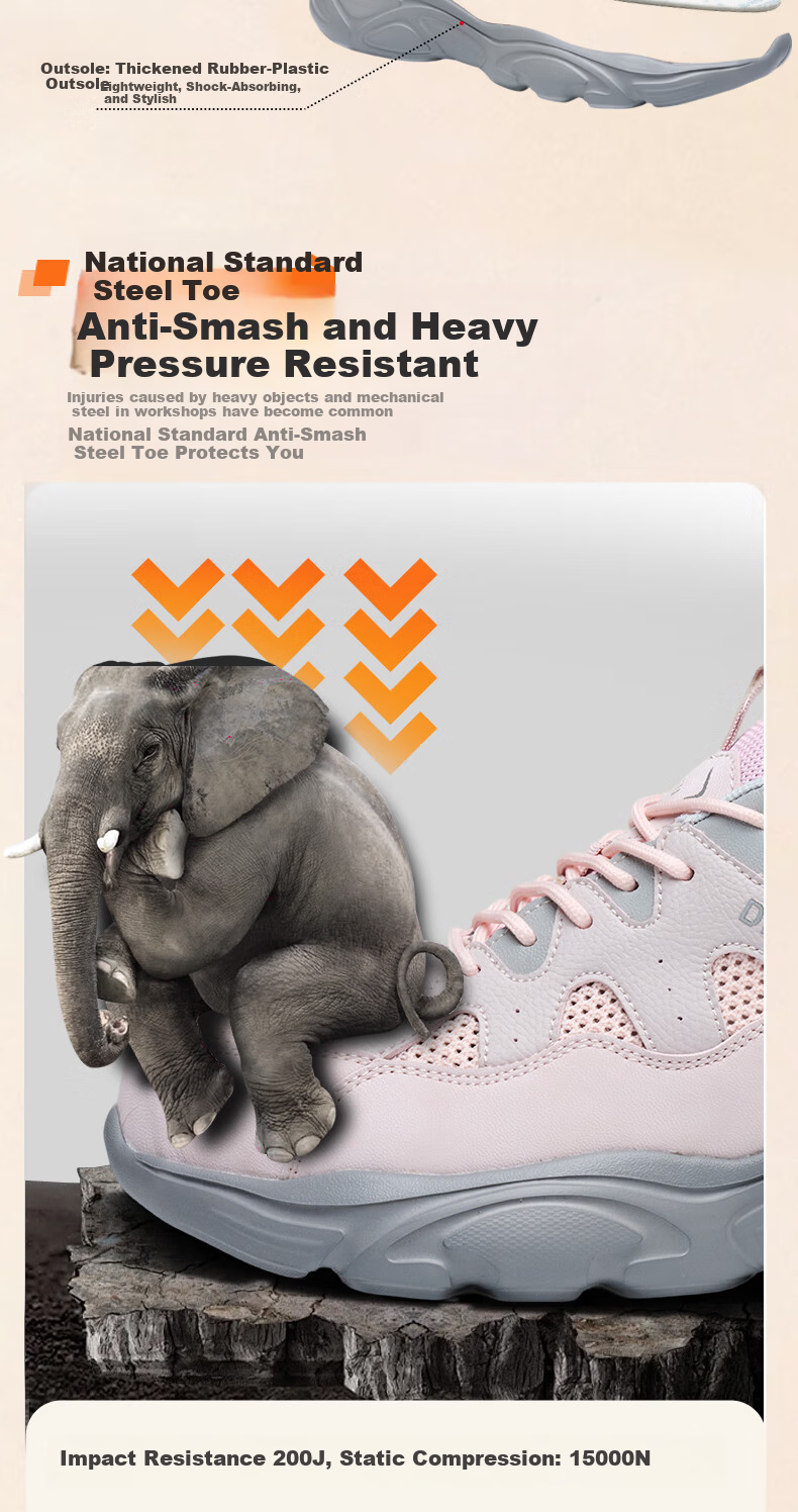 Dinggu Safety Work Shoes Unisex Anti-Smash Anti-Puncture Steel Toe Construction JD1578miW36 4