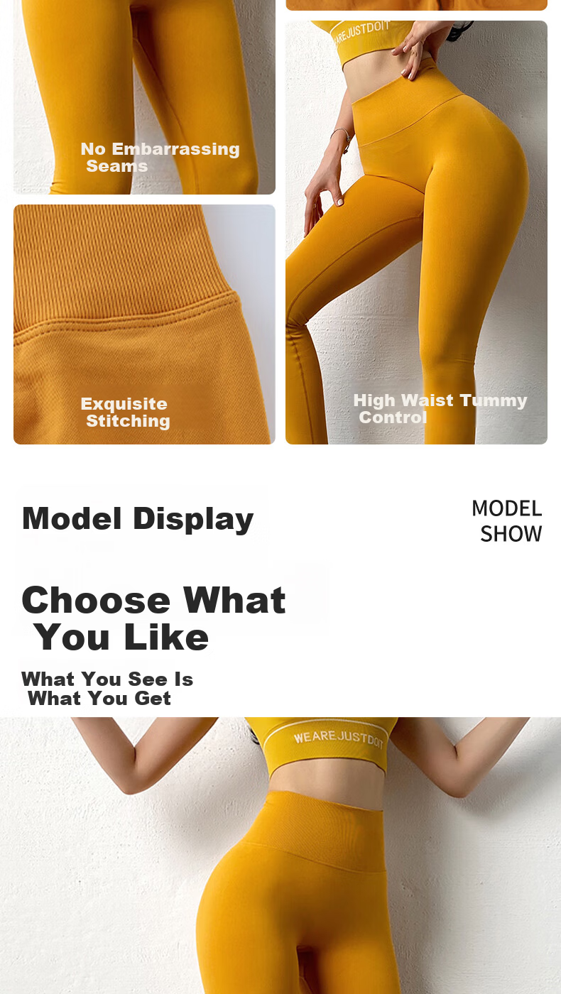 Free Style High Waist Butt-Lifting Seamless Yoga Pants Women Peach Hip Sports Fitness Leggings No Visible Lines Slim Fit Training Wear 6