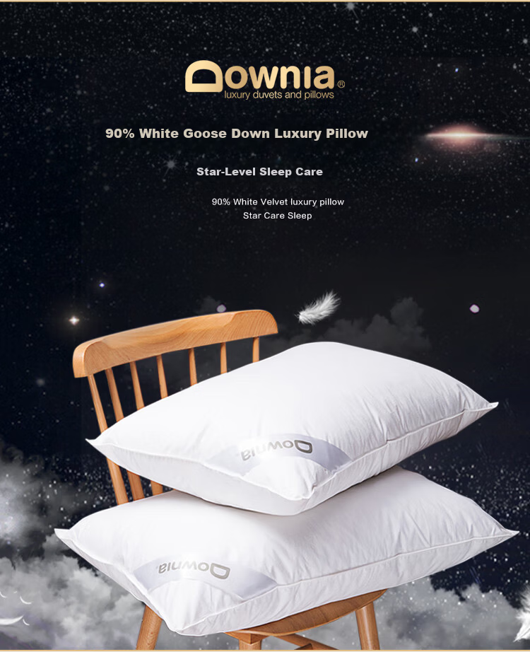 Downia JW Five-Star Hotel White Goose Down Pillow 90% White Goose Down Luxury Pillow 74*48CM 6
