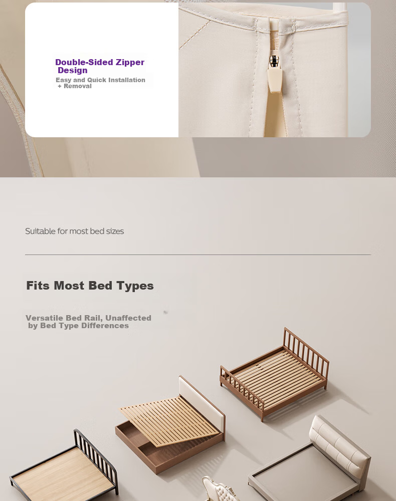 Philips Avent Baby Bed Rail Seamless Fence Bed Guardrail Baby Bedside Anti-Fall Connector Anti-Pinch Anti-Drop 1.5M 22