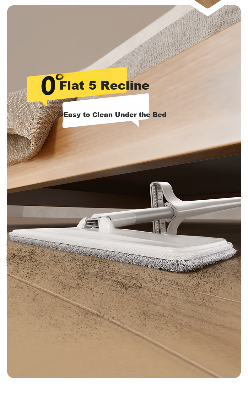 Little Seal Japanese Flat Mop 33cm with 2 Cloths, Hands-Free Washing, Household Dual-Use Wet and Dry Lazy Mop Cleaning Tool 13