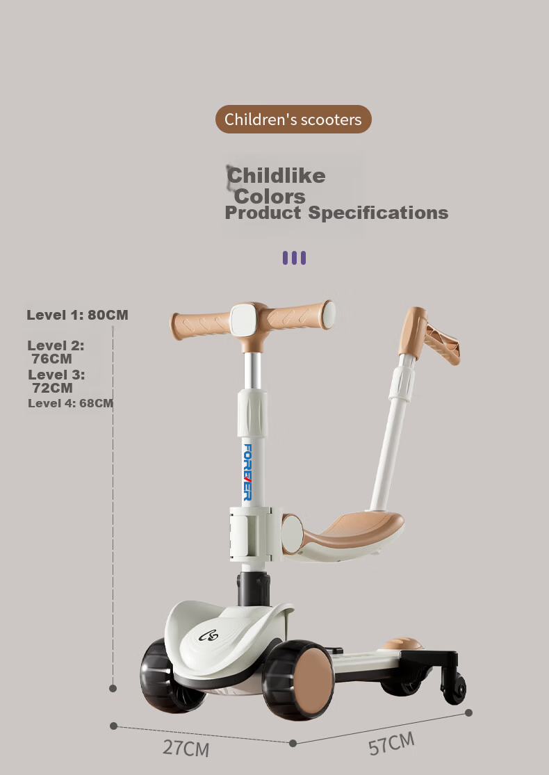 FOREVER Children's Scooter for Ages 1-12, Foldable Three-Wheel Wide Stable Ride-On Scooter for Boys and Girls 26