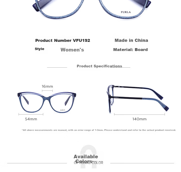 Furla Full-Rim Women's VFU192 Commuter Myopia Optical Glasses Frame Optical Eyewear 540700 Glossy Black 2