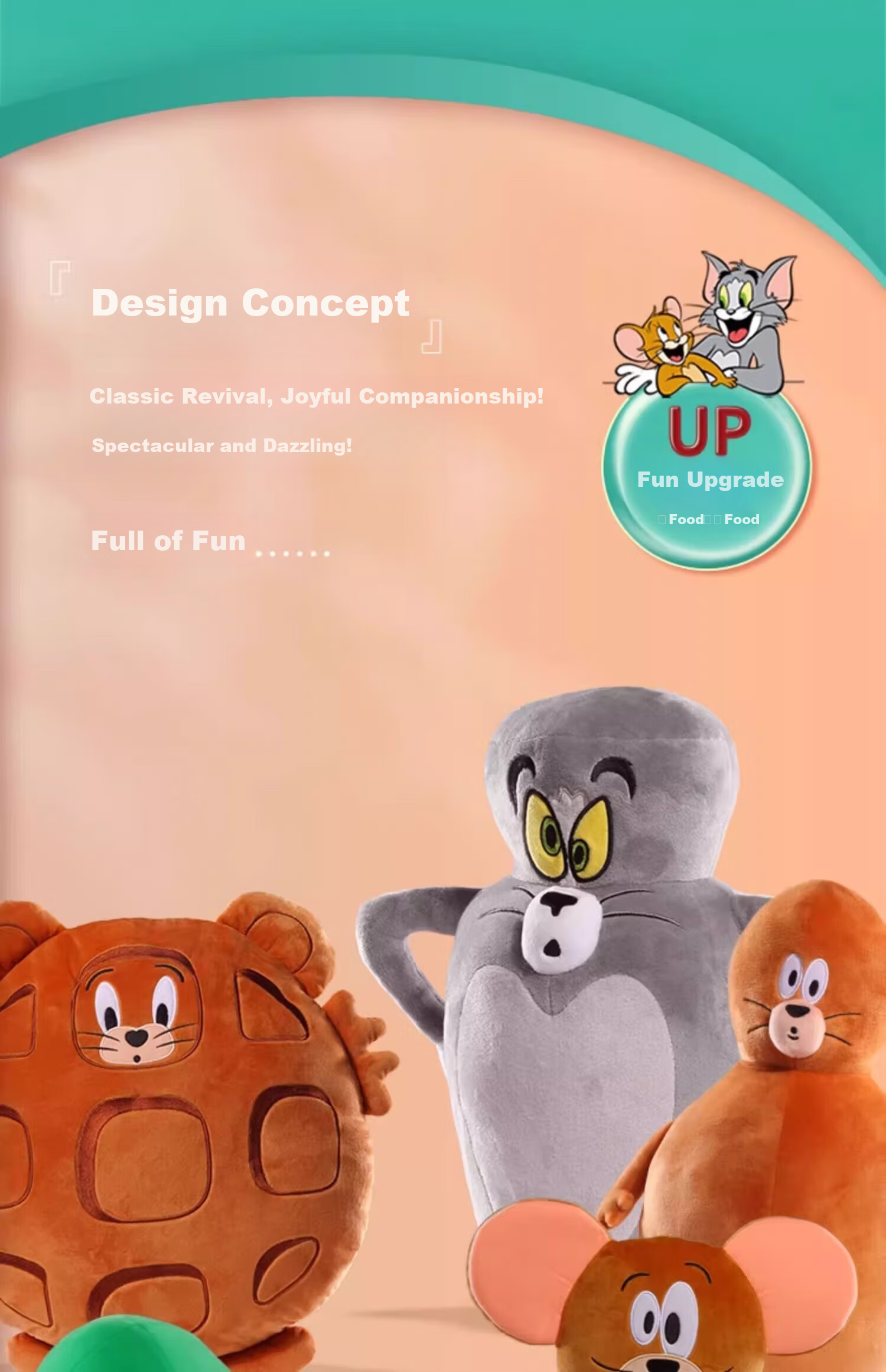 Tom and Jerry Plush Long Body Pillow Sleeping Pillow Girl Hugging Doll Cushion Toy Tom Cat Deluxe Edition 65cm 4