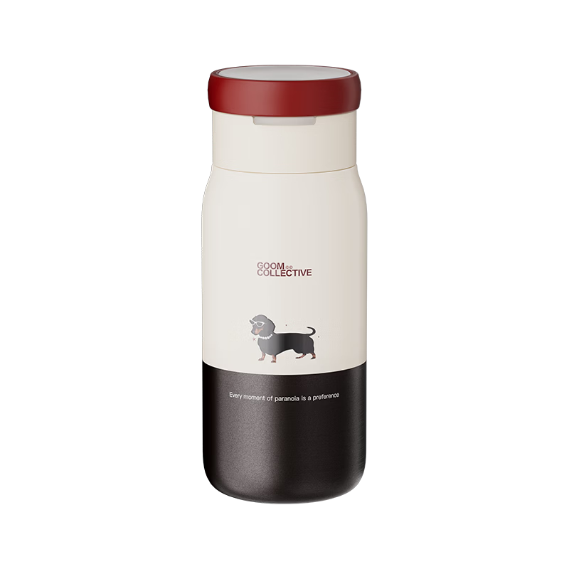 GOOM Light Path Women's Insulated Straw Coffee Cup Portable Water Bottle Birthday Gift 510ML White Black