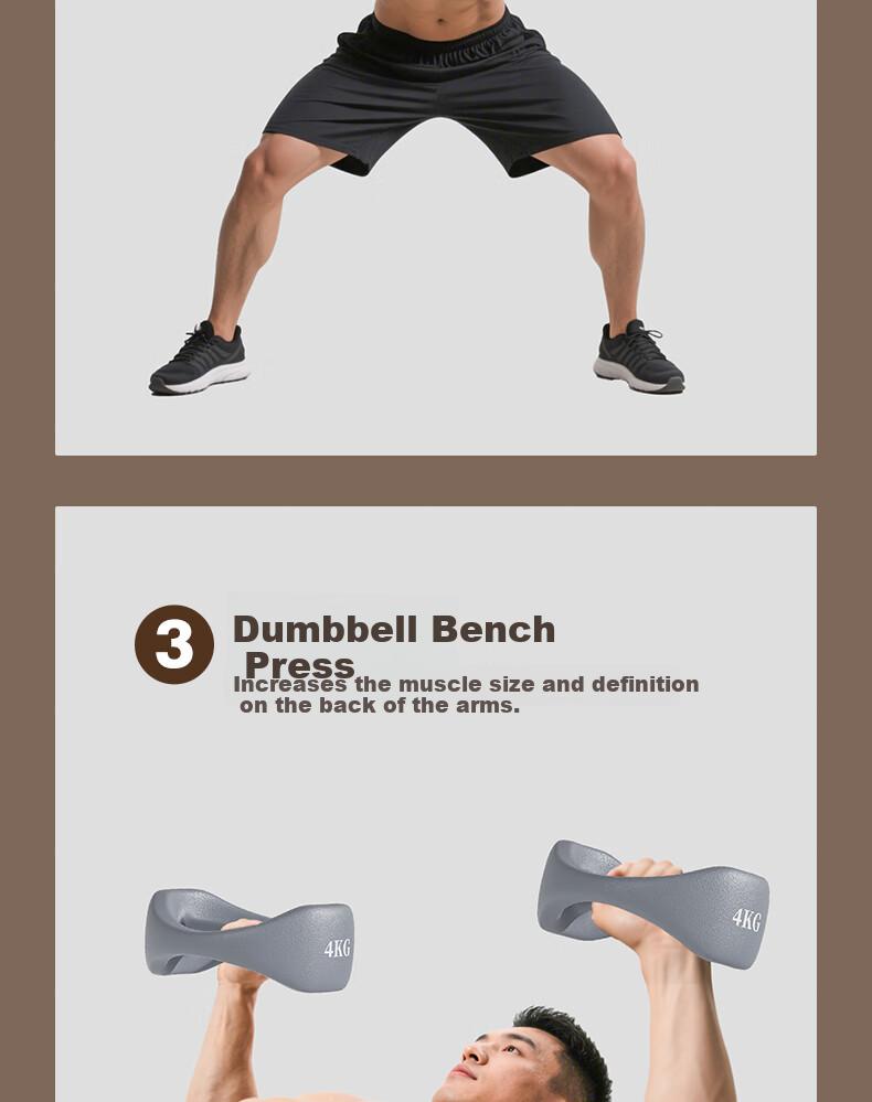 HUAYA Dumbbell And Kettlebell Combo Fitness Equipment, Rubber-Coated Cast Iron Hand Weights, Home Squat And Glute Exercise, Arm Workout, 8kg Blue 9