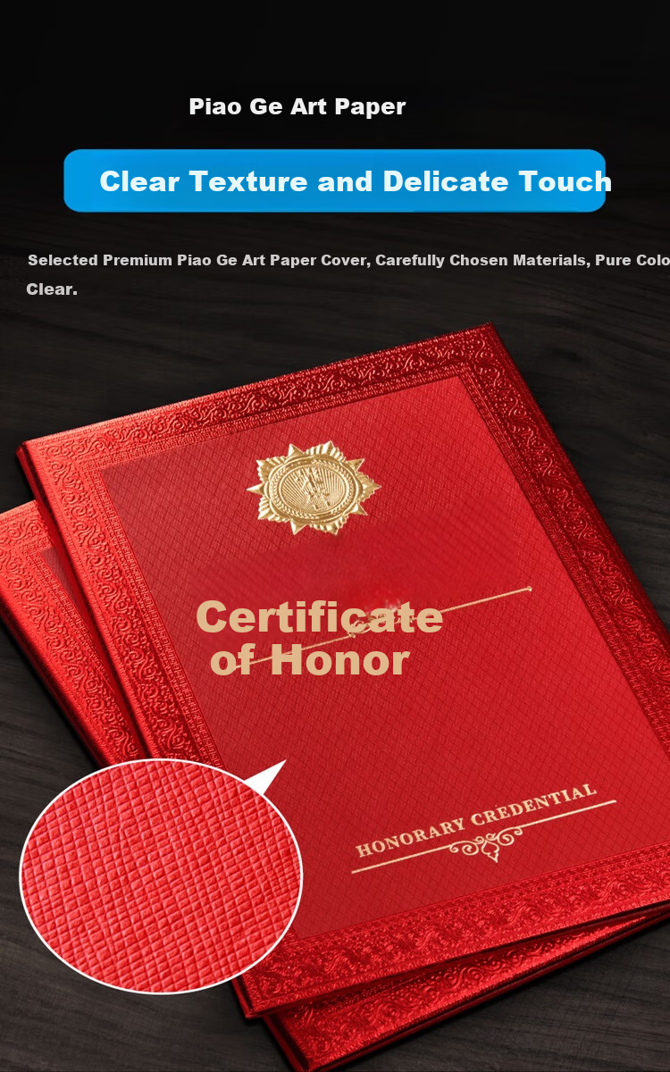 DSB 12K Single Pack Medal Style Honor Certificate Cover Inner Core Award Custom Glossy Gold Stamped Cover Award Protection Sleeve Annual Ceremony Presentation [Includes 2 Inner Sheets] 051017 8