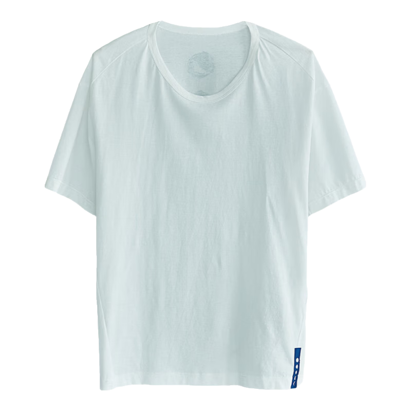 Rizhuo Original Design Women's 2026 Summer New Simple Short Sleeve Top with Waning Moon Flocking Print T-Shirt