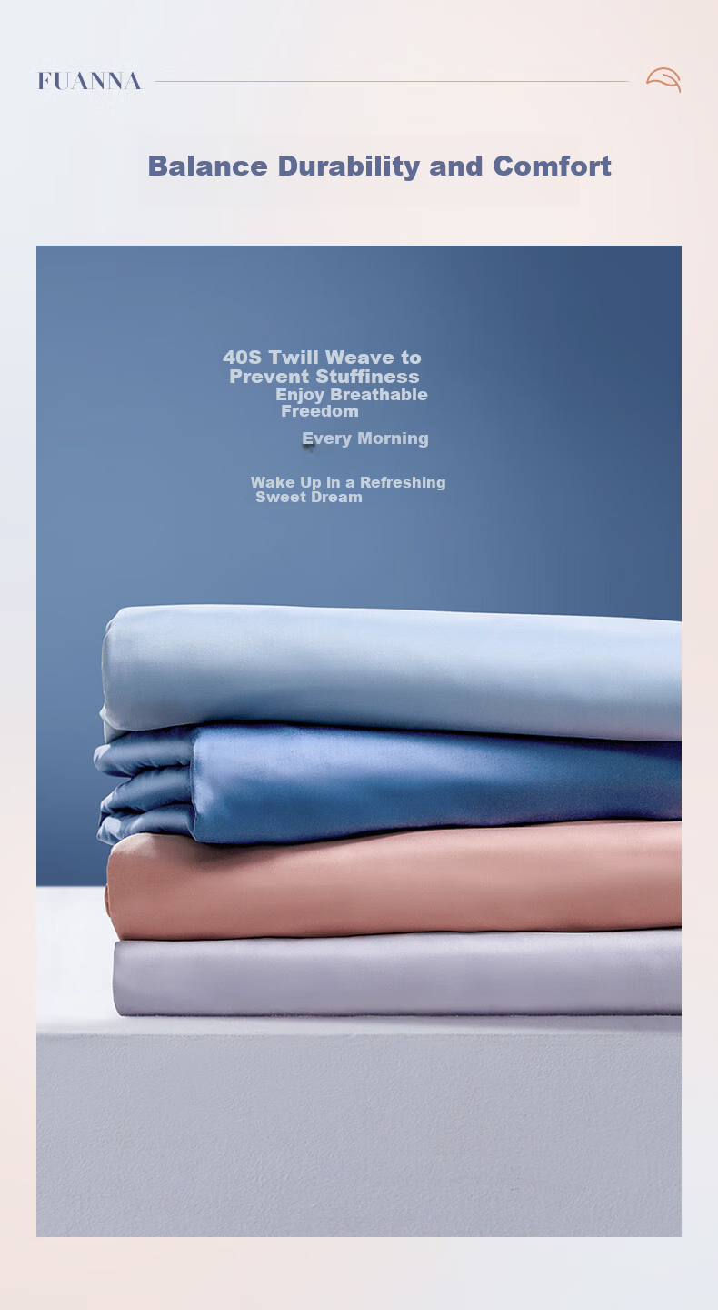 FUANNA Pure Cotton Fitted Sheet, Single Piece, 60-Count Long-Staple Cotton, Washable, Non-Slip Bedding, All-Cotton Bed Cover Protective Case for 1.8-Meter Bed 4