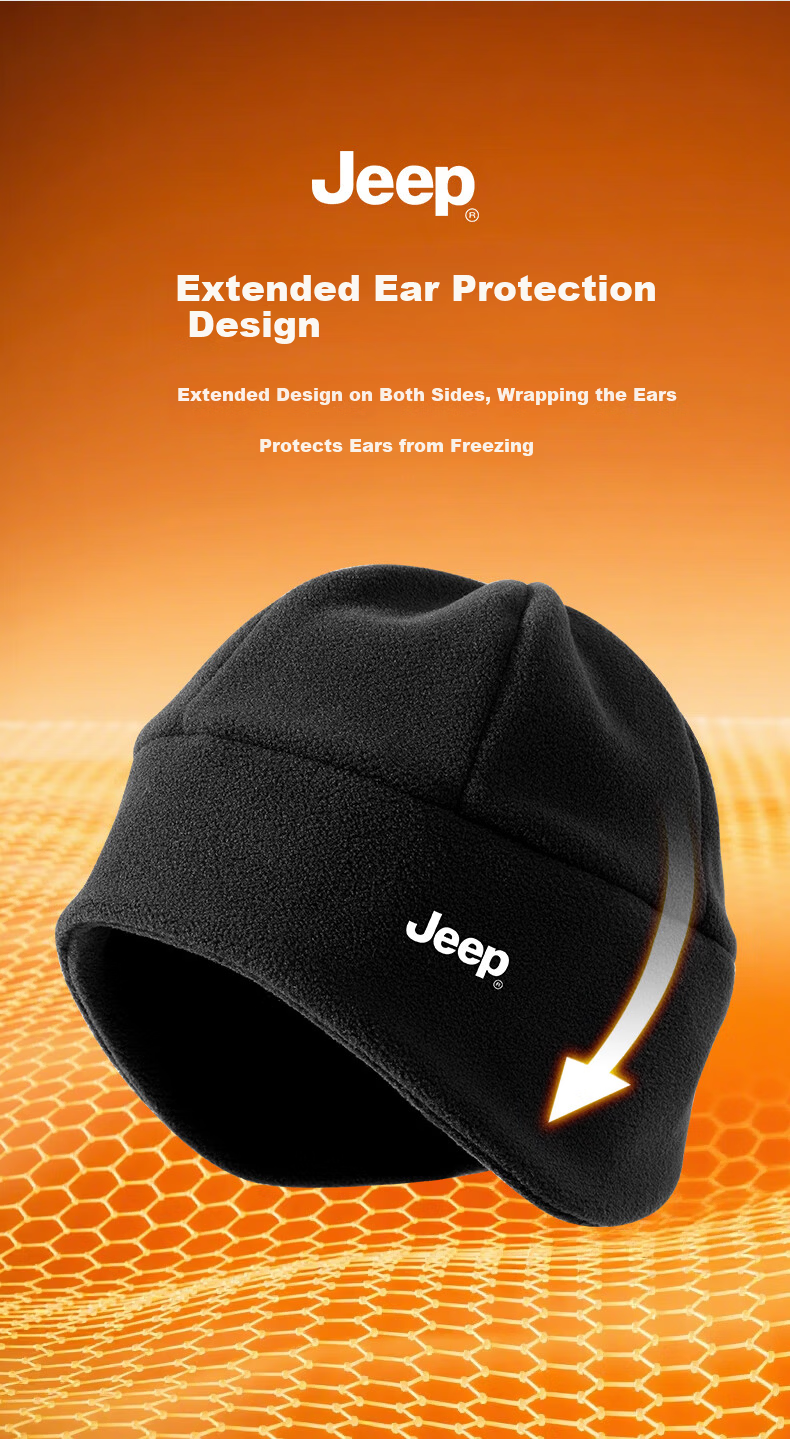 JEEP Winter Fleece Lined Hat and Neck Warmer Unisex Windproof Face Mask Gray 8