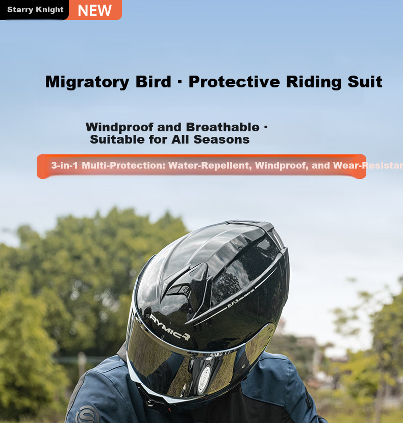 STAR FIELD KNIGHT Motorcycle Riding Jacket for Men, All-Season Use, Warm Fleece-Lined, Anti-Freeze, Water-Resistant, Motorbike Riding Windproof Coat, Size L 1