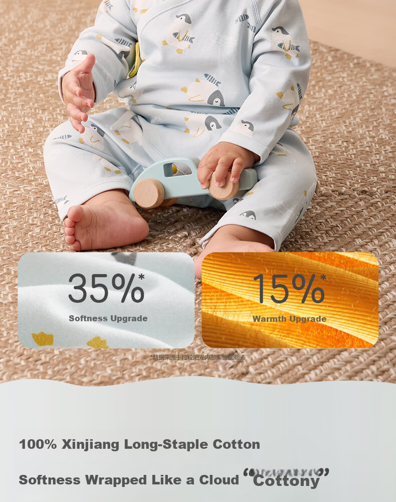 October Crystal Baby Romper Autumn Winter Unisex Infant A-Class Cotton Long Sleeve Homewear 5