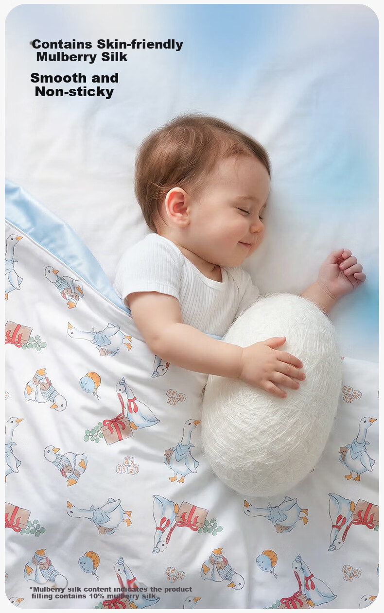KUB Baby Cooling Quilt Children's Summer Quilt Baby Air Conditioning Quilt Antibacterial Baby Blanket - White Goose Light Dance 120*150cm 5