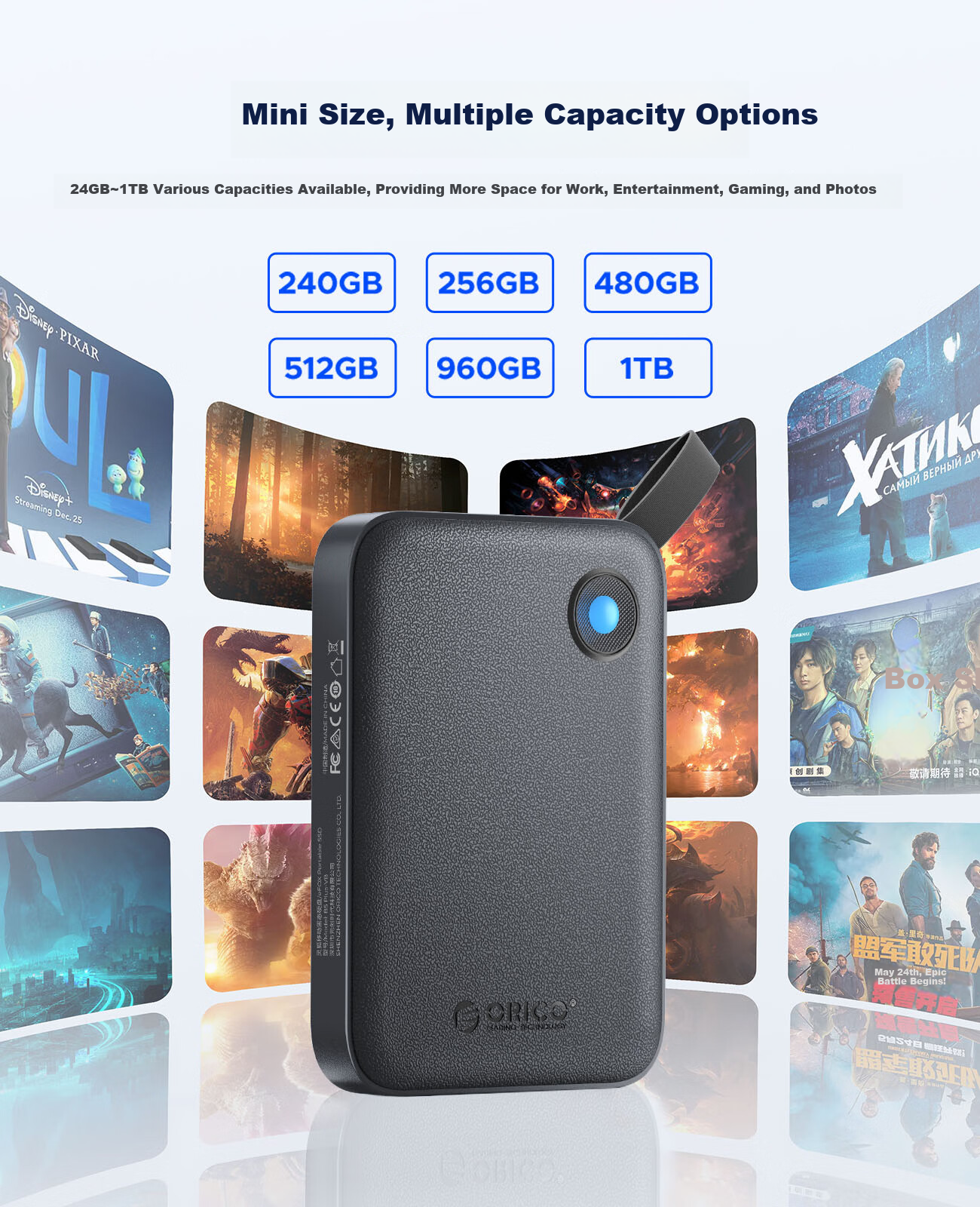 ORICO 1TB Portable SSD AirDrive for MacBook Pro Laptop iPhone 16 Apple Direct Connect 1050MB/s Z10PRO 5
